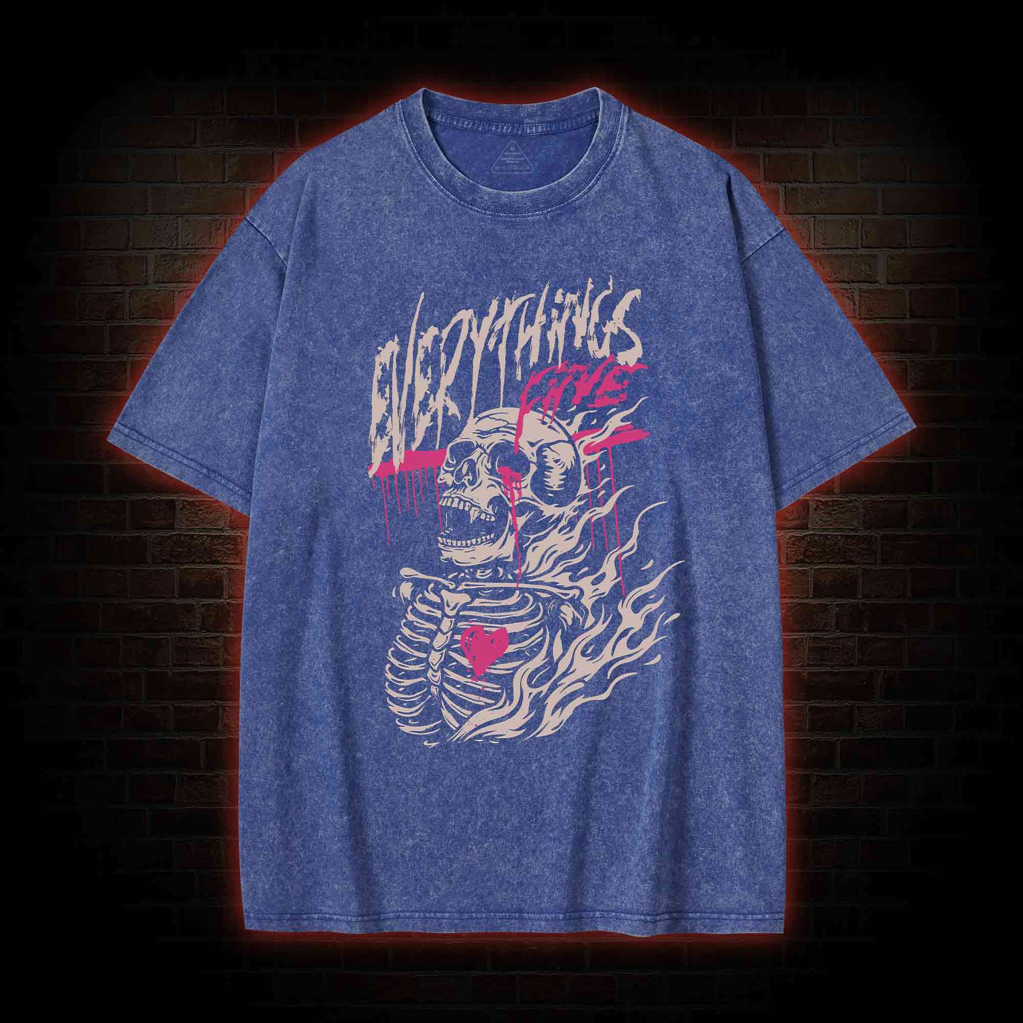 Everything's Fine Skeleton Washed T-shirt