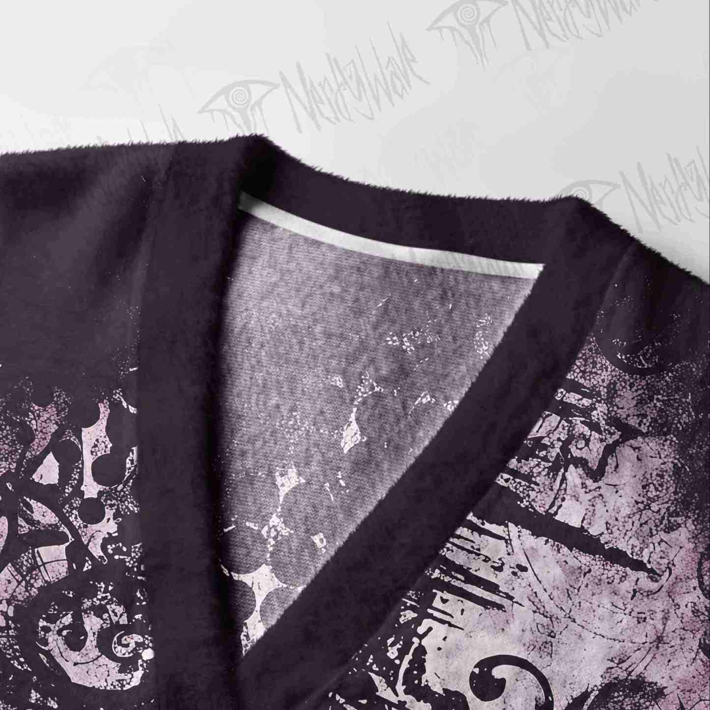 Violet Gothic Rose Cardigan Sweater