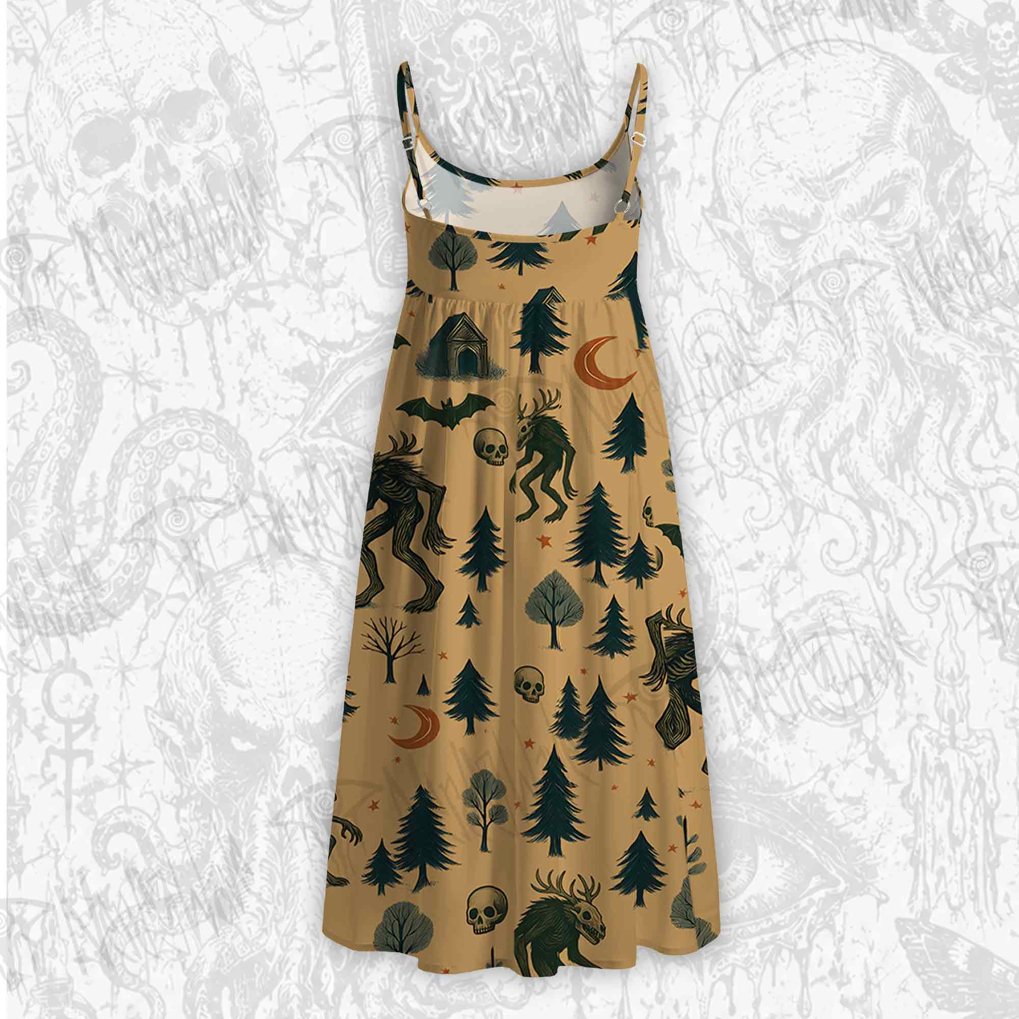 Wendigo in the Forest Strap Midi Sundress