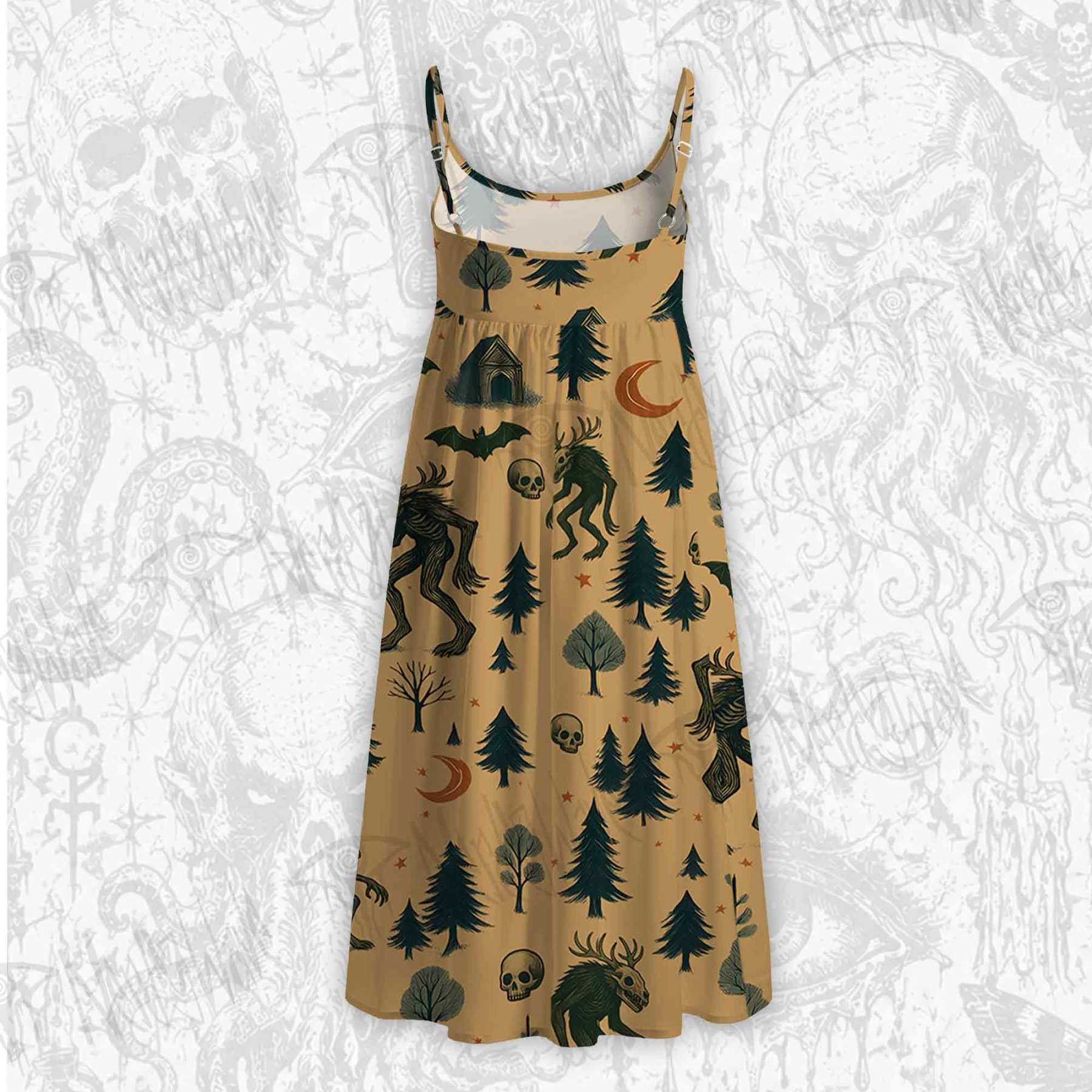Wendigo in the Forest Strap Midi Sundress