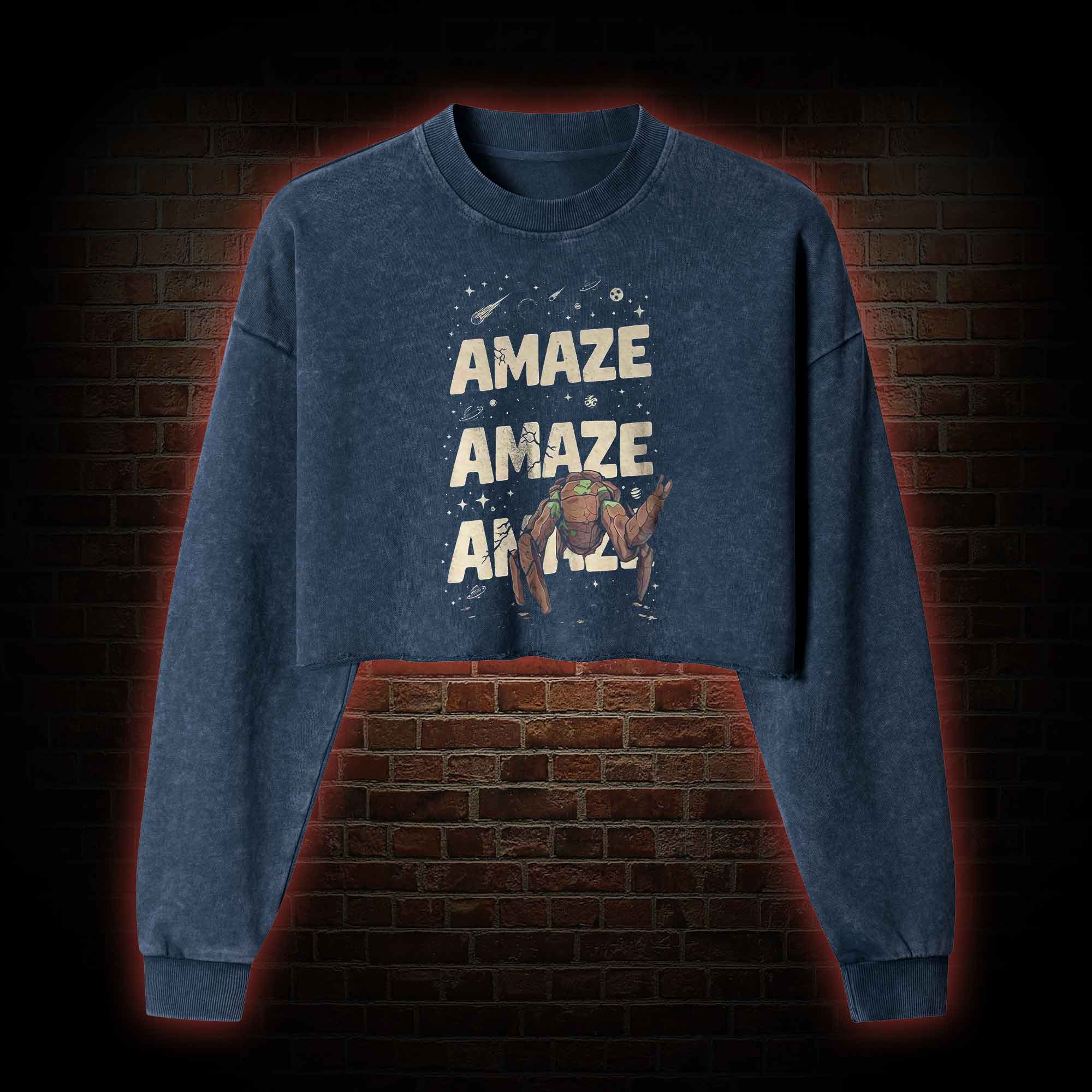 Amaze! Amaze! Amaze! Washed Cropped Sweatshirts