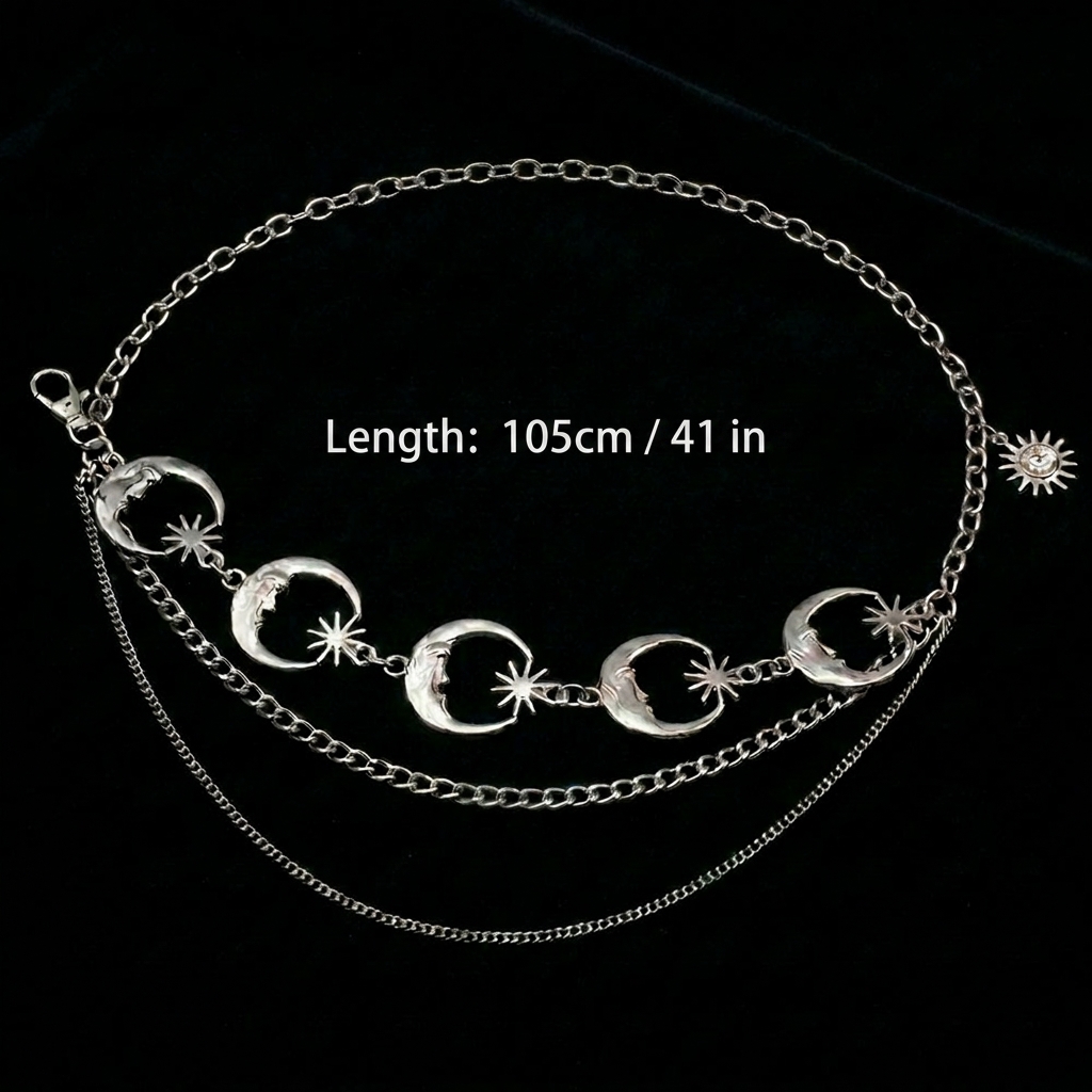 Gothic Moon Sun Chain Belt