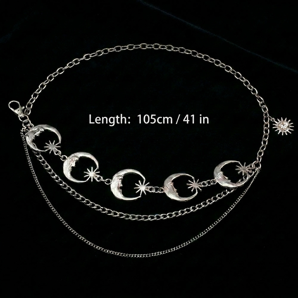 Gothic Moon Sun Chain Belt