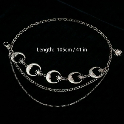 Gothic Moon Sun Chain Belt