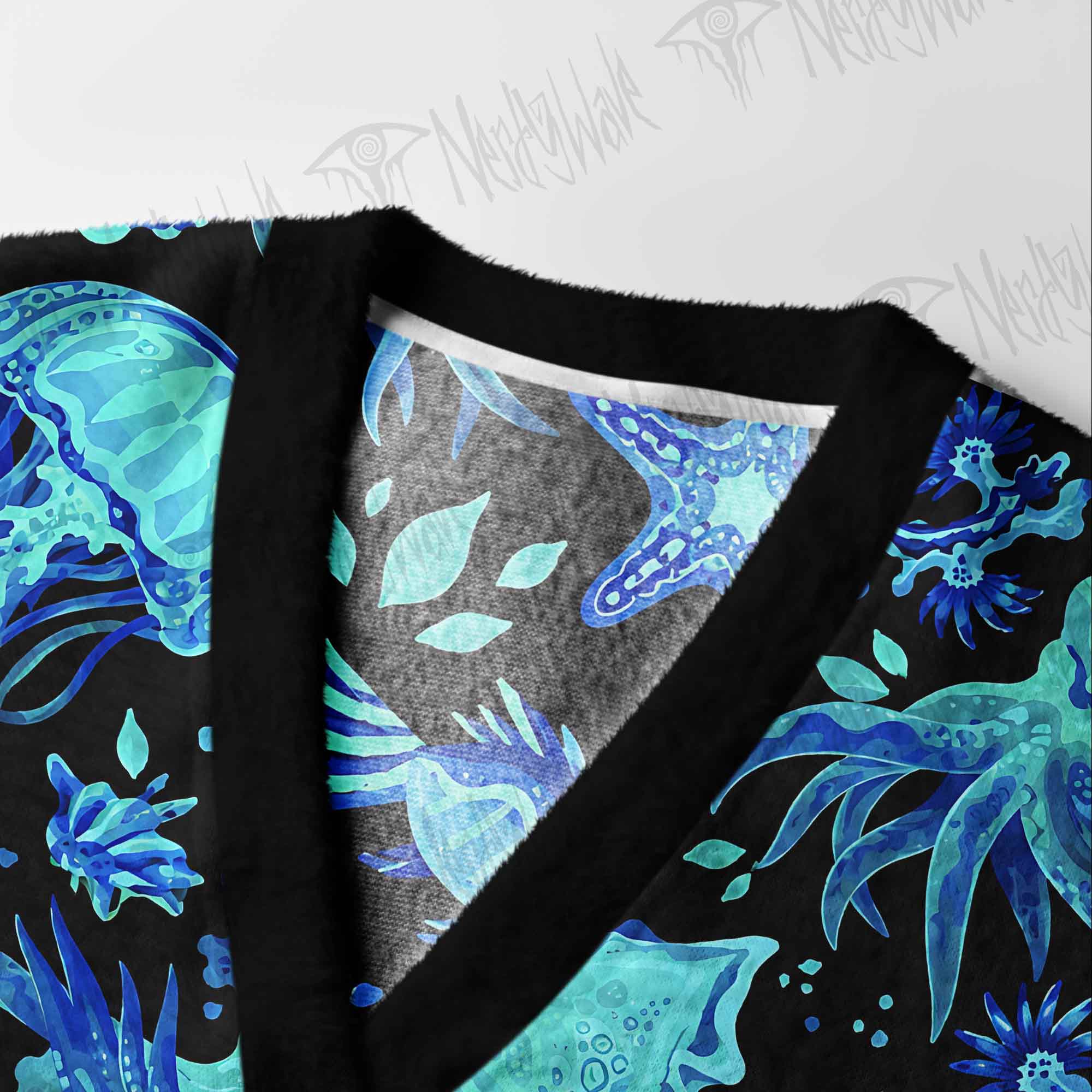 Midnight Ocean Glow Cardigan Sweater