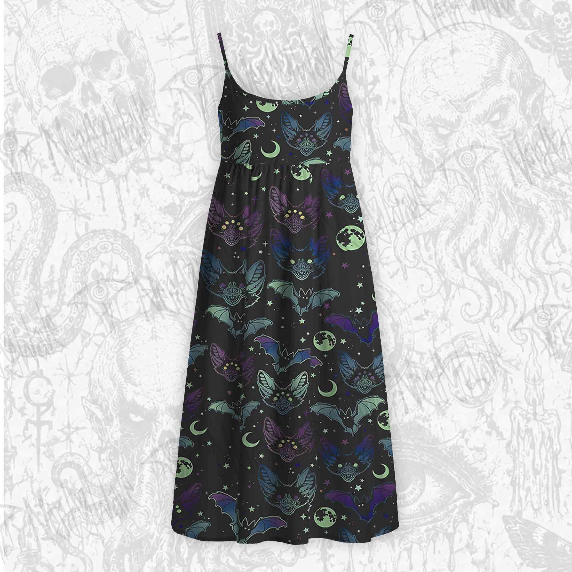 Bats Strap Midi Sundress