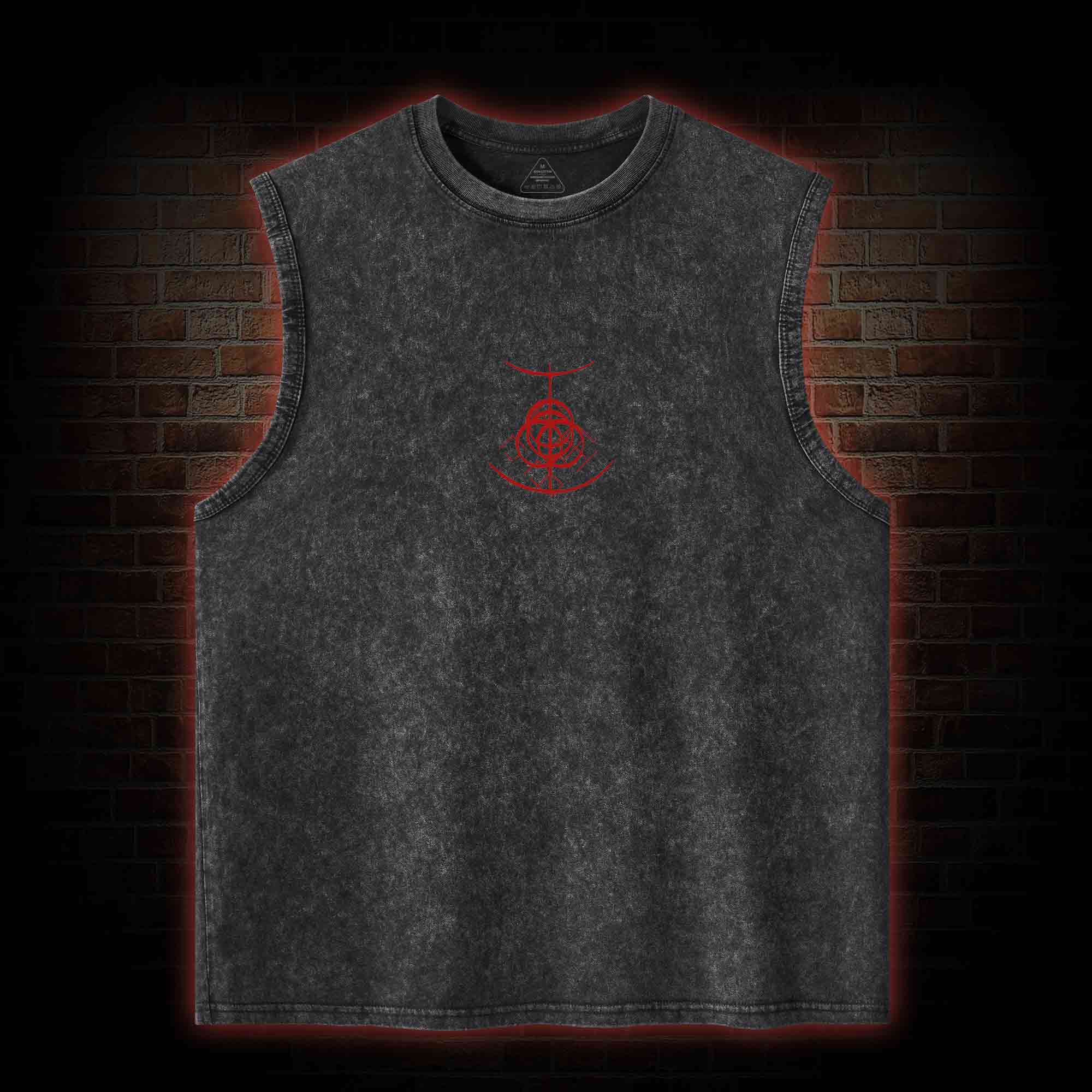 Gravity King Back Print Washed Tank Top