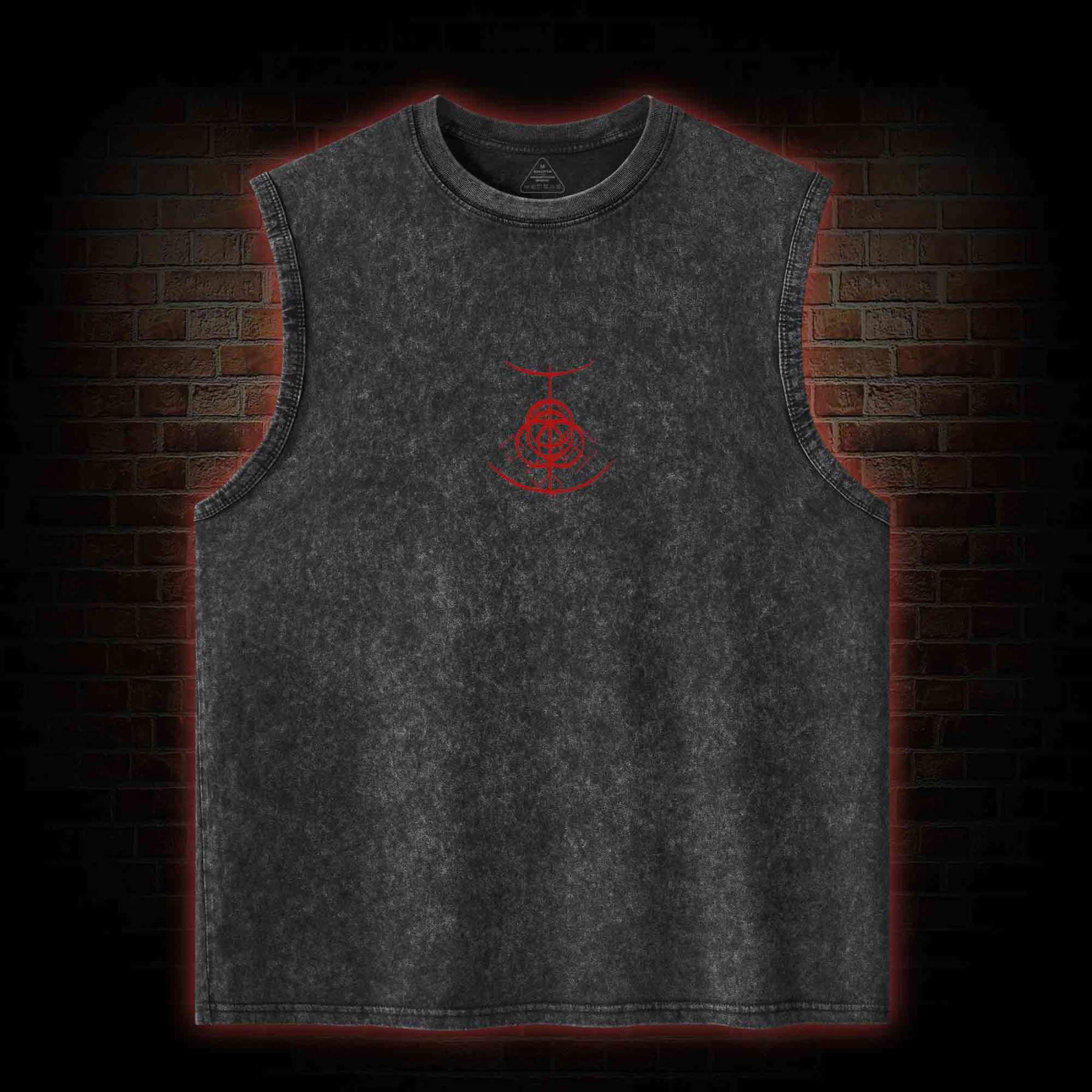 Gravity King Back Print Washed Tank Top
