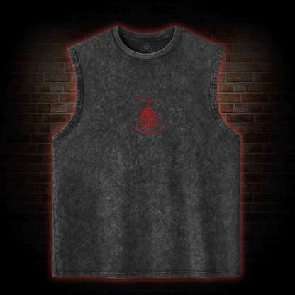 Gravity King Back Print Washed Tank Top