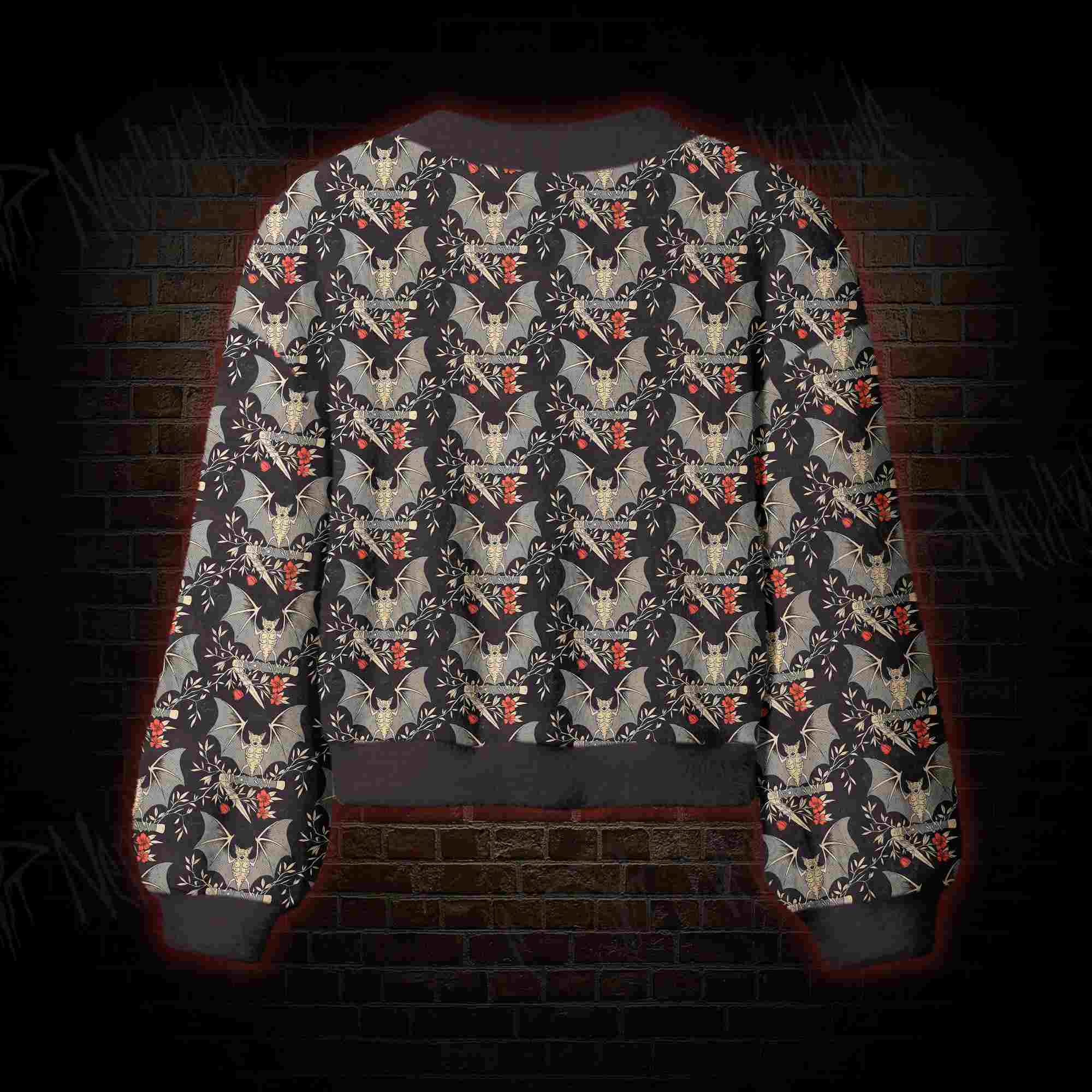 Night Garden Bats Women's Cardigan Sweater