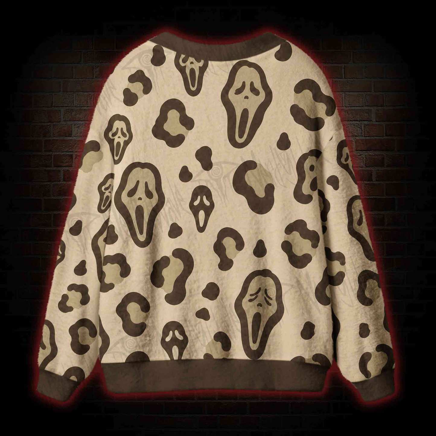 Leopard Ghostface Cardigan Sweater