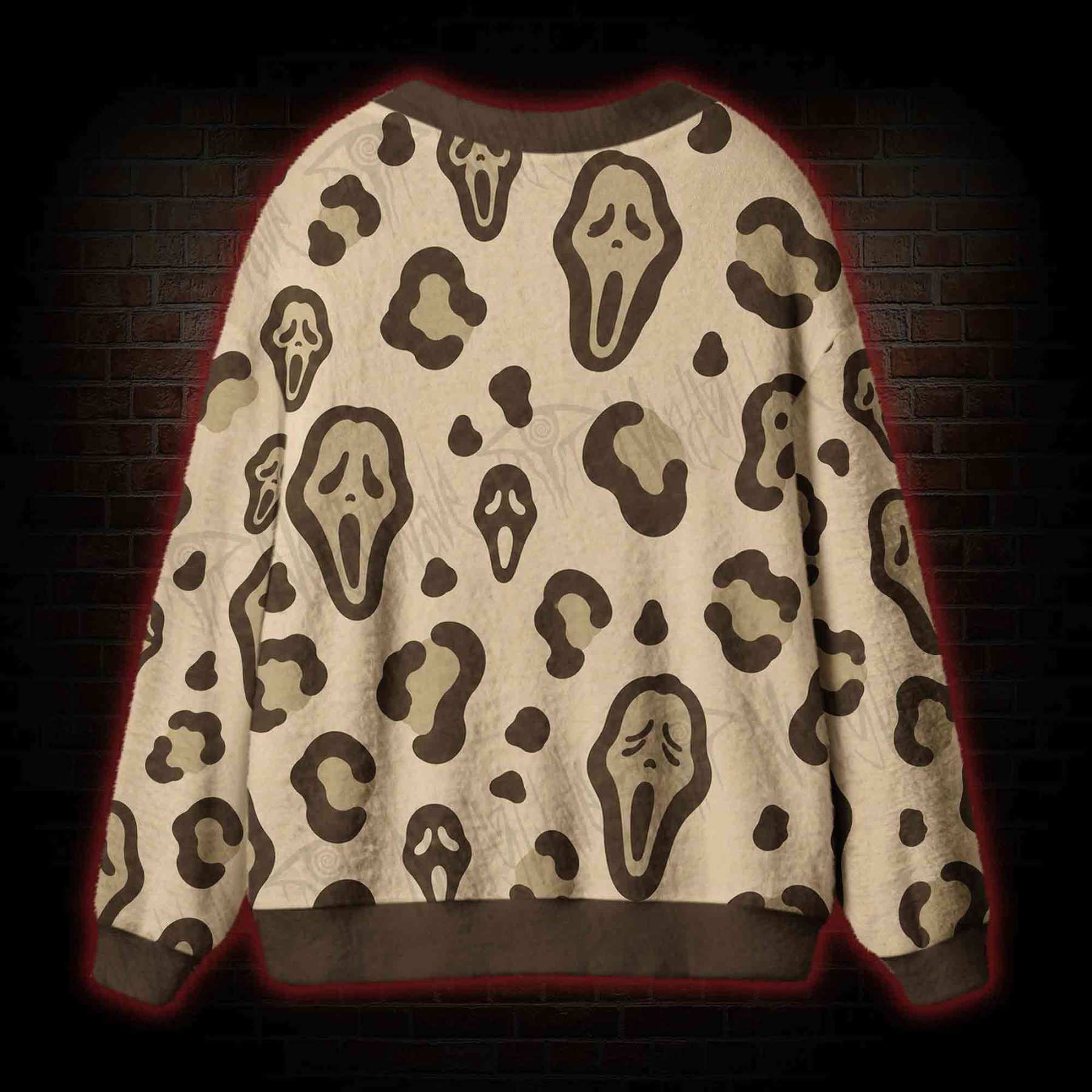 Leopard Ghostface Cardigan Sweater