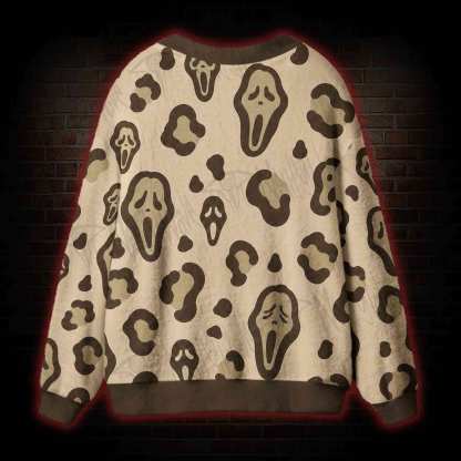 Leopard Ghostface Cardigan Sweater