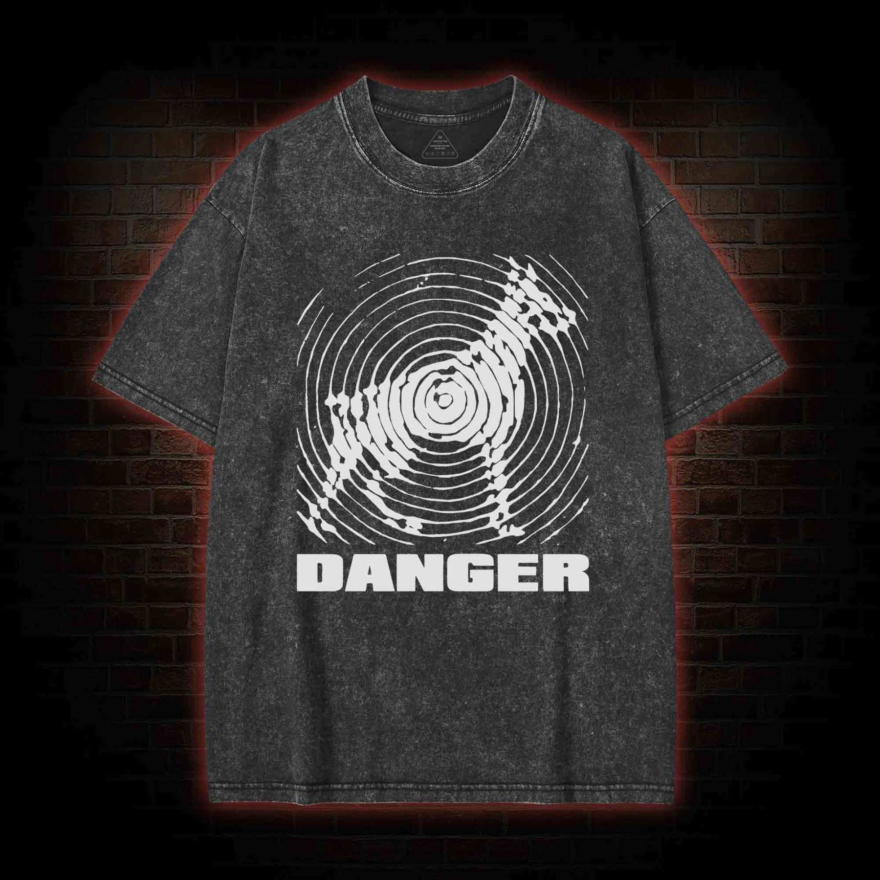 Danger Sign Washed T-shirt