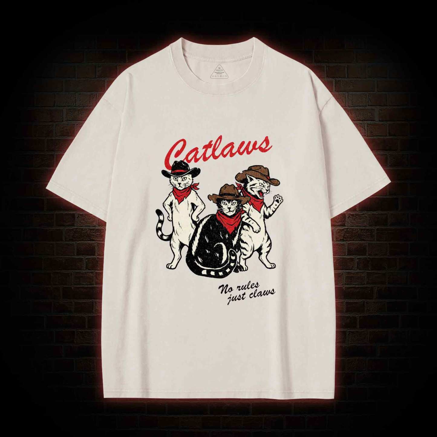 Vintage Cowboy Cat Washed T-shirt