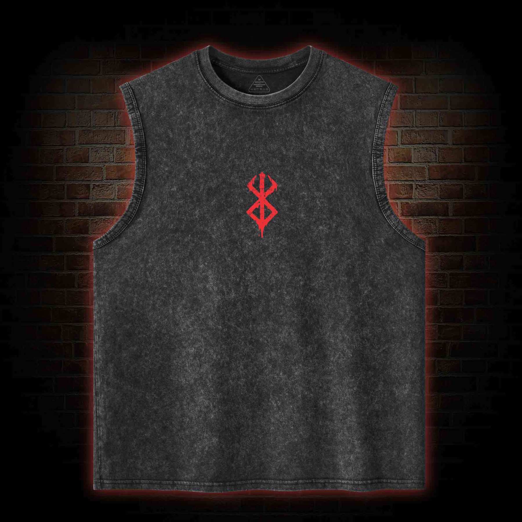 Berserker Mask Back Print Washed Tank Top