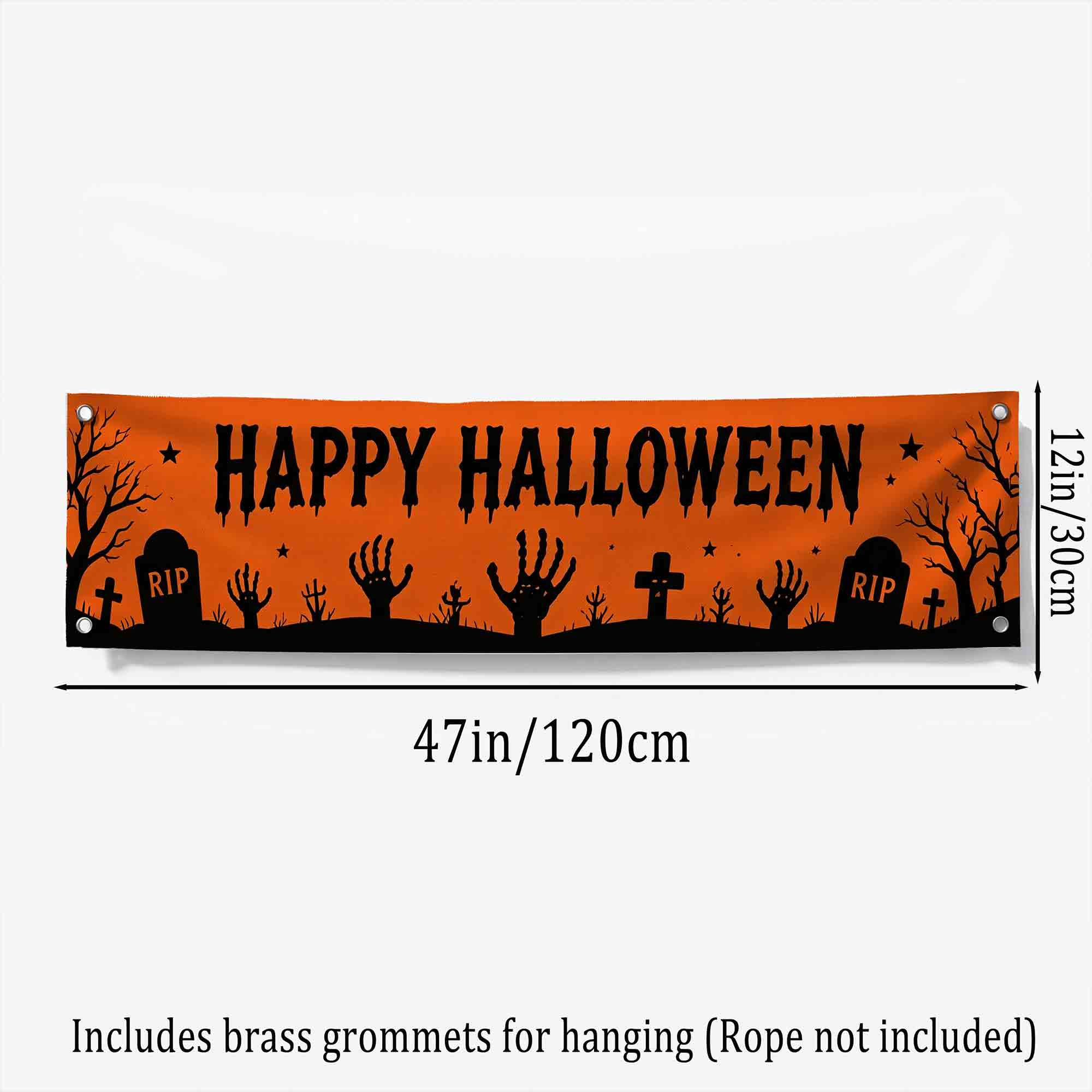 Cemetery Happy Halloween Banner