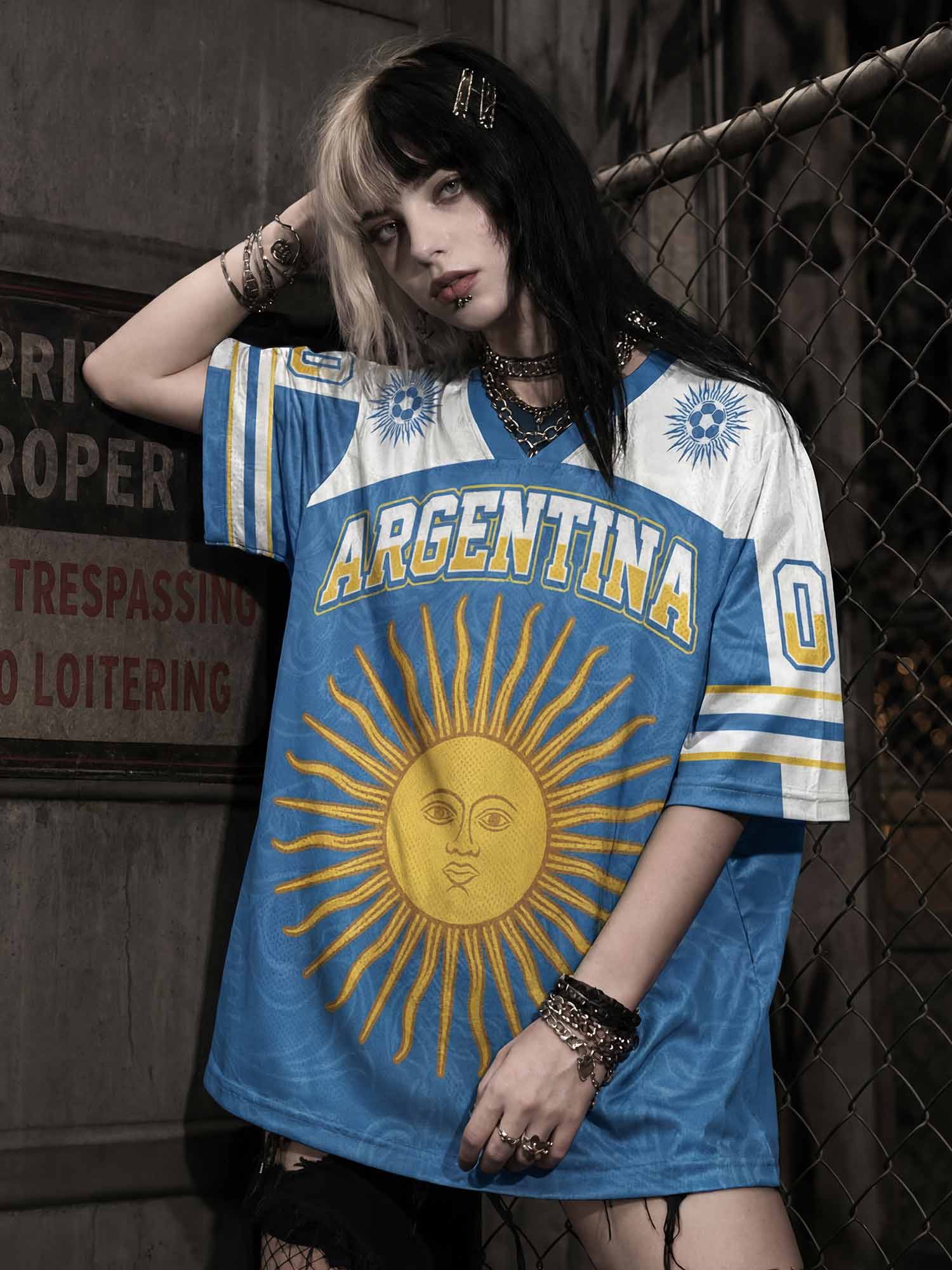 Personalized Sol de Mayo Argentina Mesh Jersey