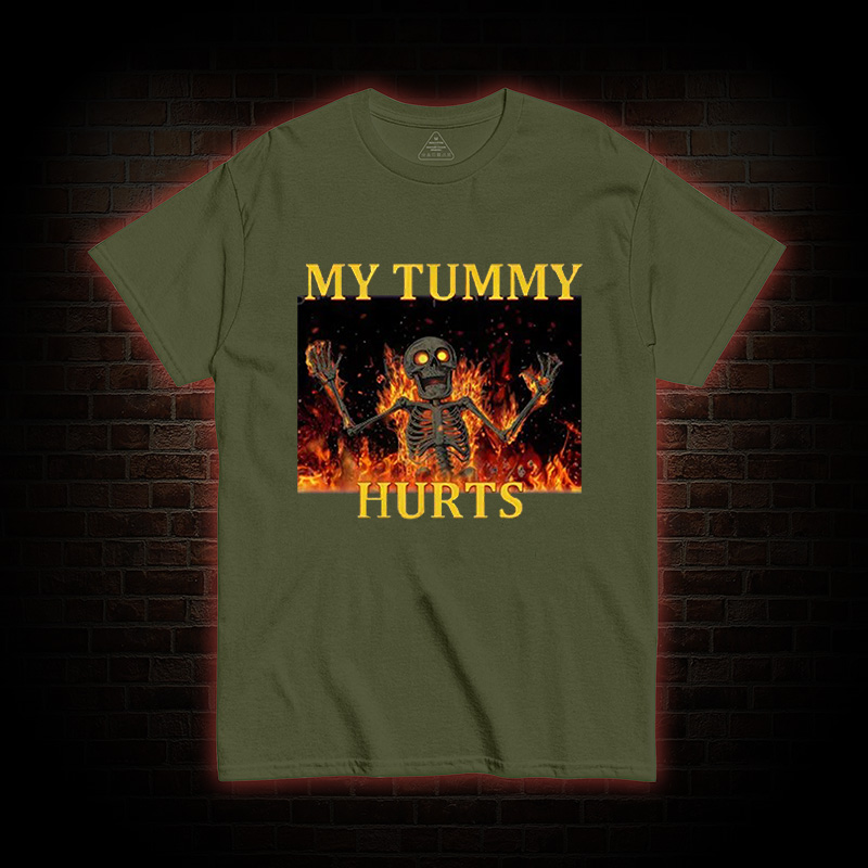 Skeleton Tummy Hurts T-Shirt