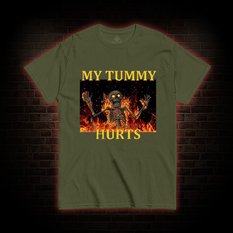 Skeleton Tummy Hurts T-Shirt