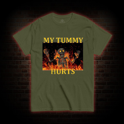 Skeleton Tummy Hurts T-Shirt