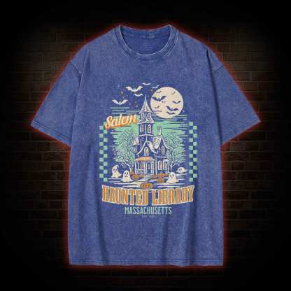 Haunted Library Washed T-shirt