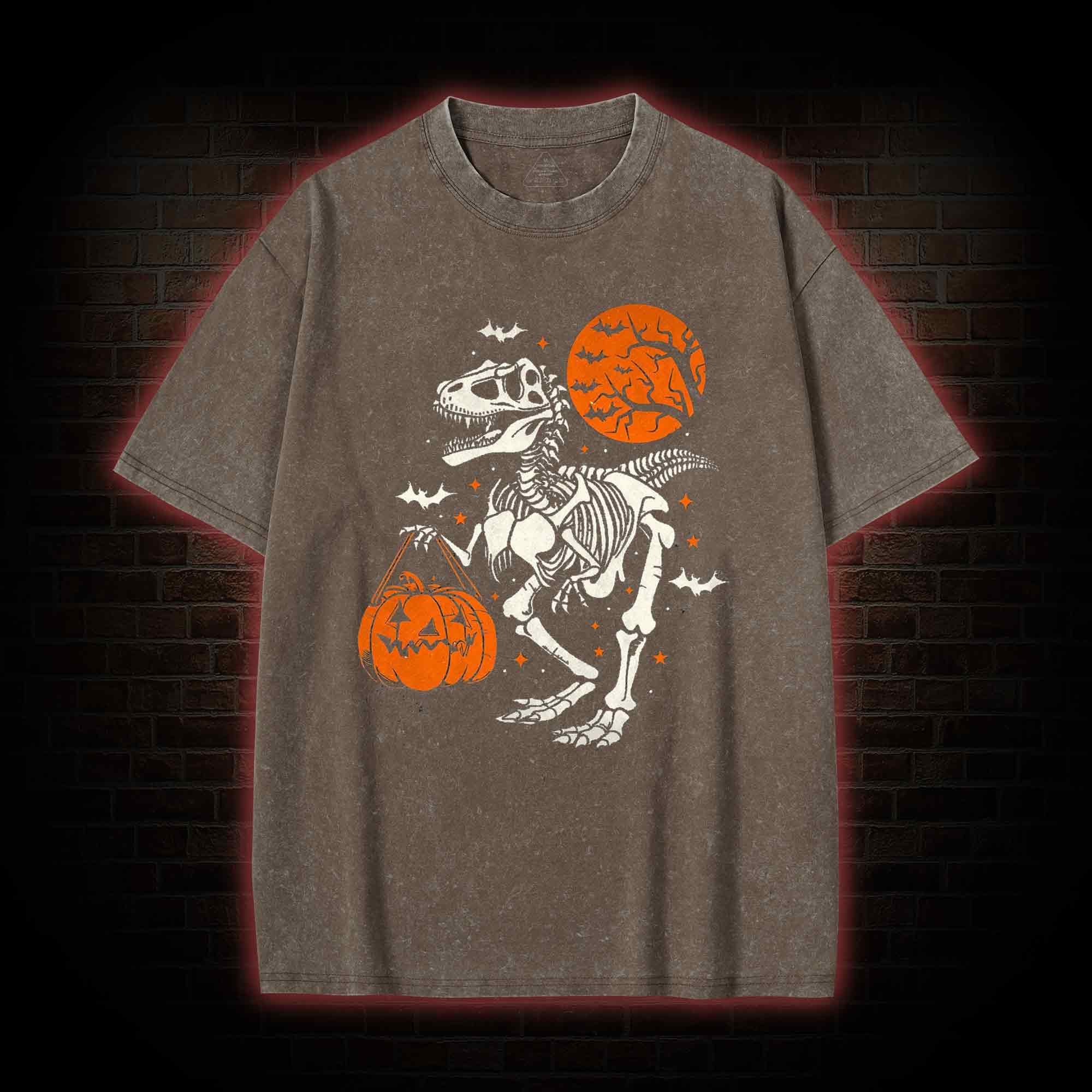 Dinosaur Halloween Washed T-shirt