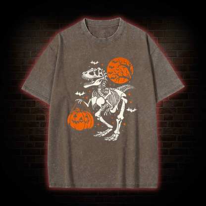Dinosaur Halloween Washed T-shirt
