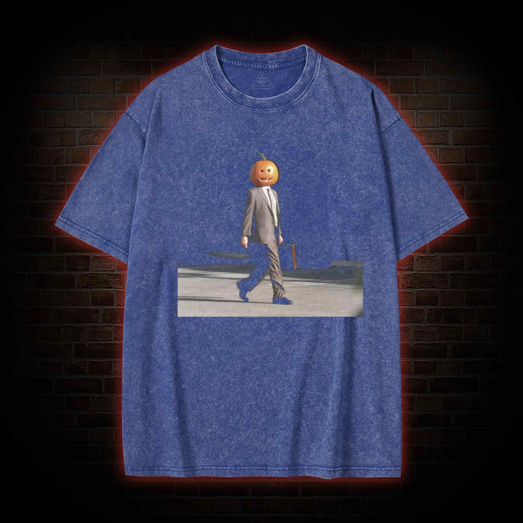 Pumpkin Head Halloween Washed T-shirt