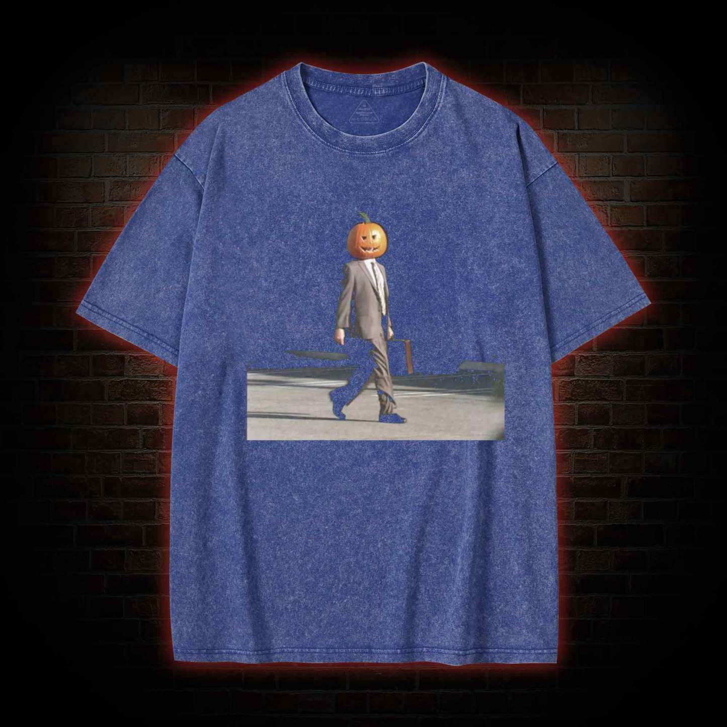 Pumpkin Head Halloween Washed T-shirt