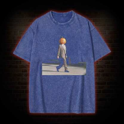 Pumpkin Head Halloween Washed T-shirt