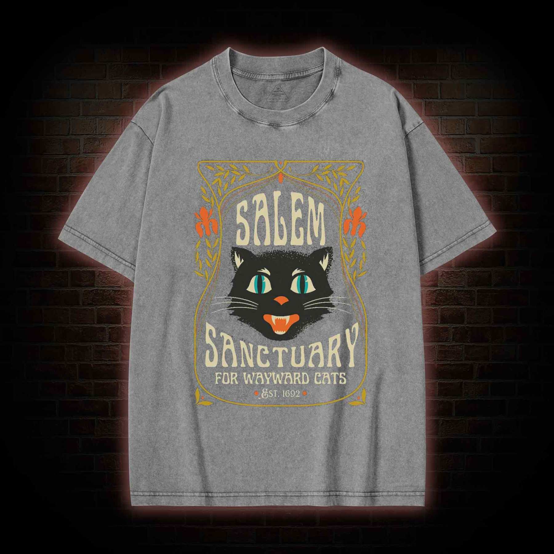 Cat Lover Washed T-shirt