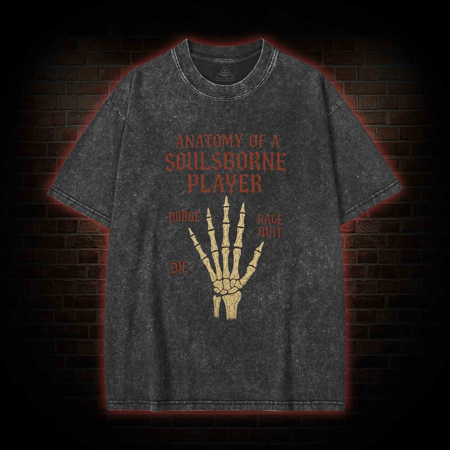 Anatomy of a Soulsborne Player Washed T-shirt
