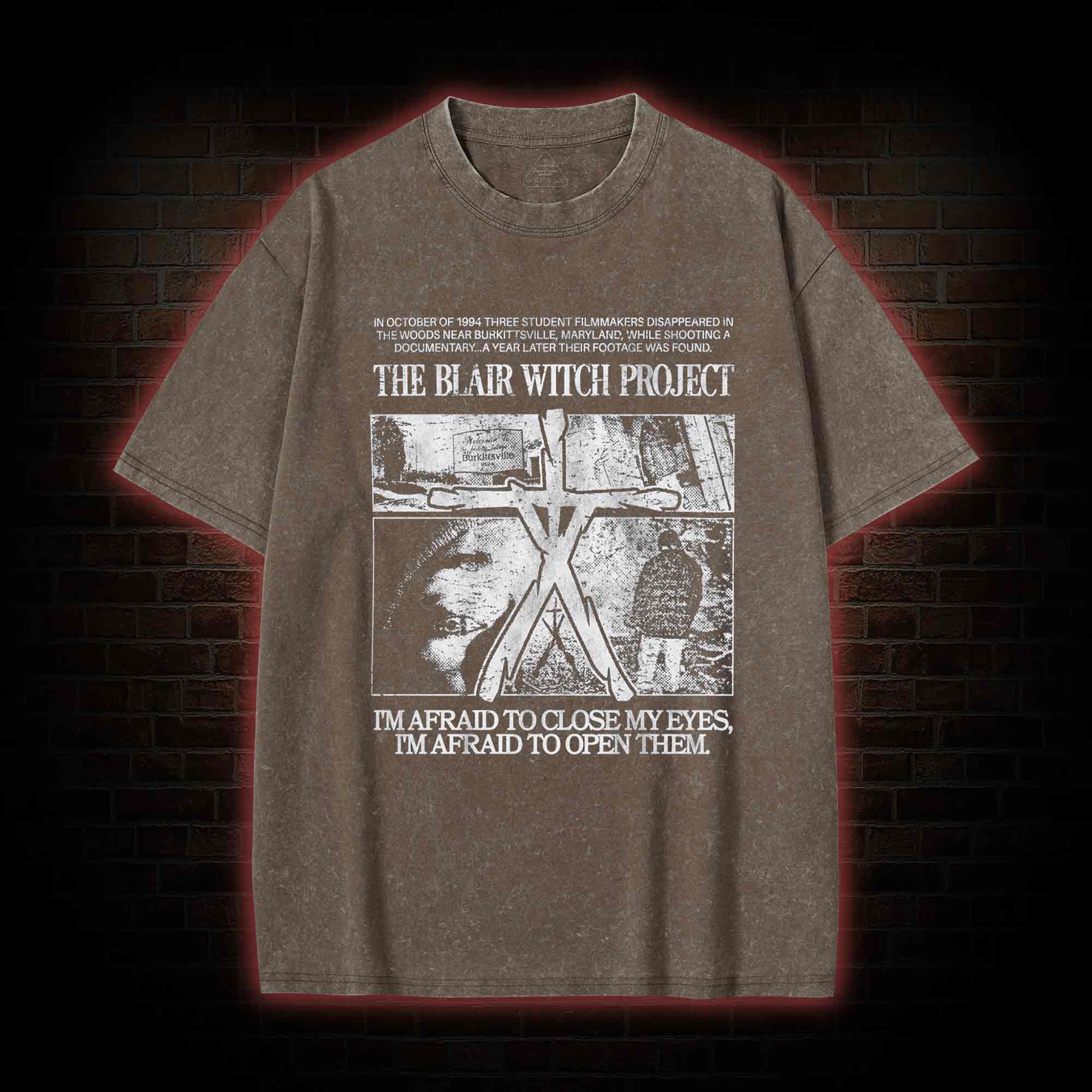 I'm Afrid to Close My Eyes Retro Washed T-shirt