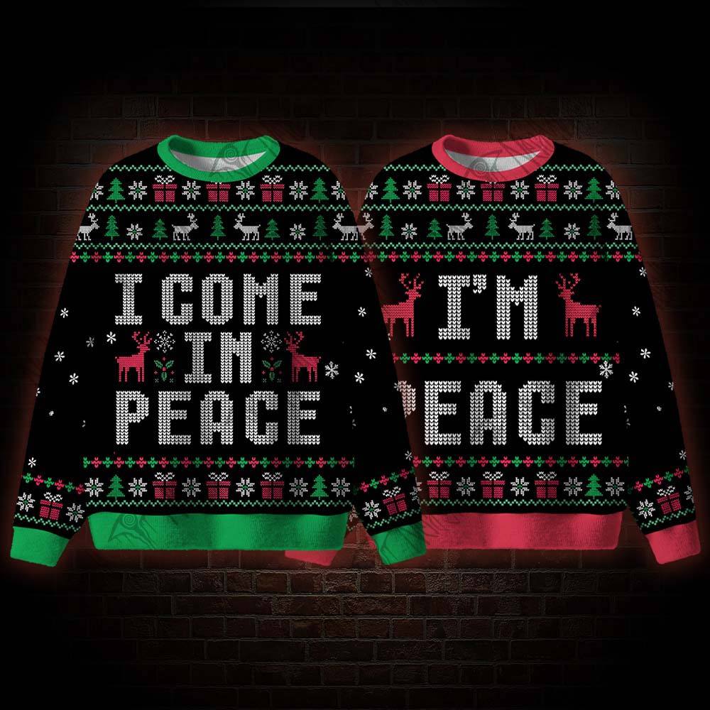 I Come in Peace Ugly Sweatshirts