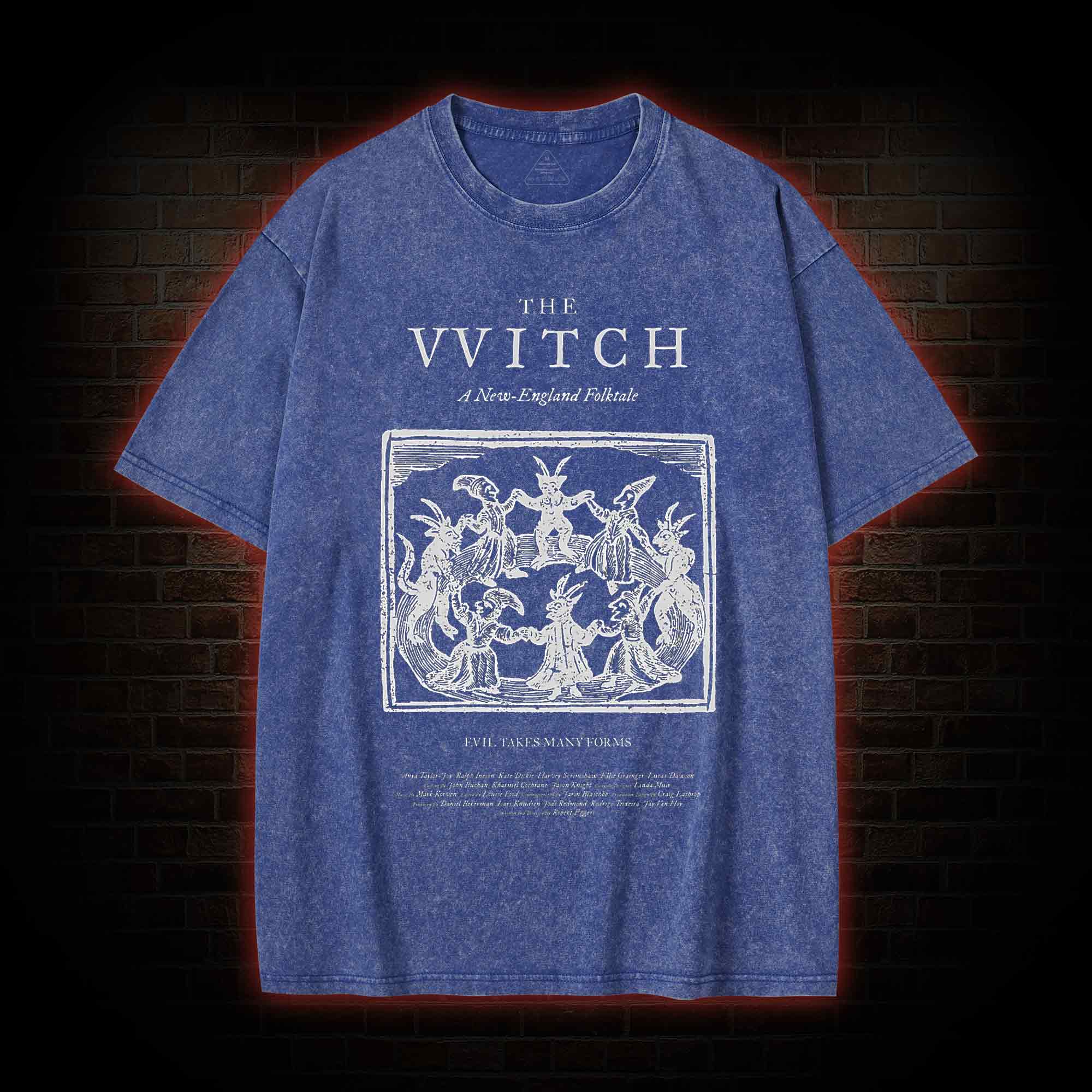 The Witch Retro Horror Folk Washed T-shirt