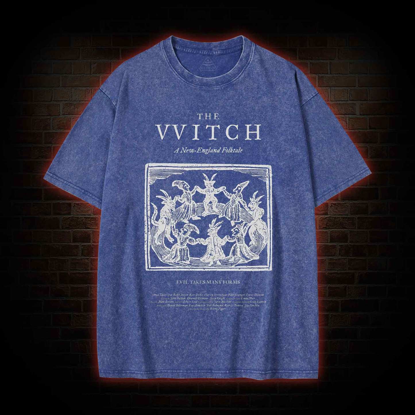 The Witch Retro Horror Folk Washed T-shirt