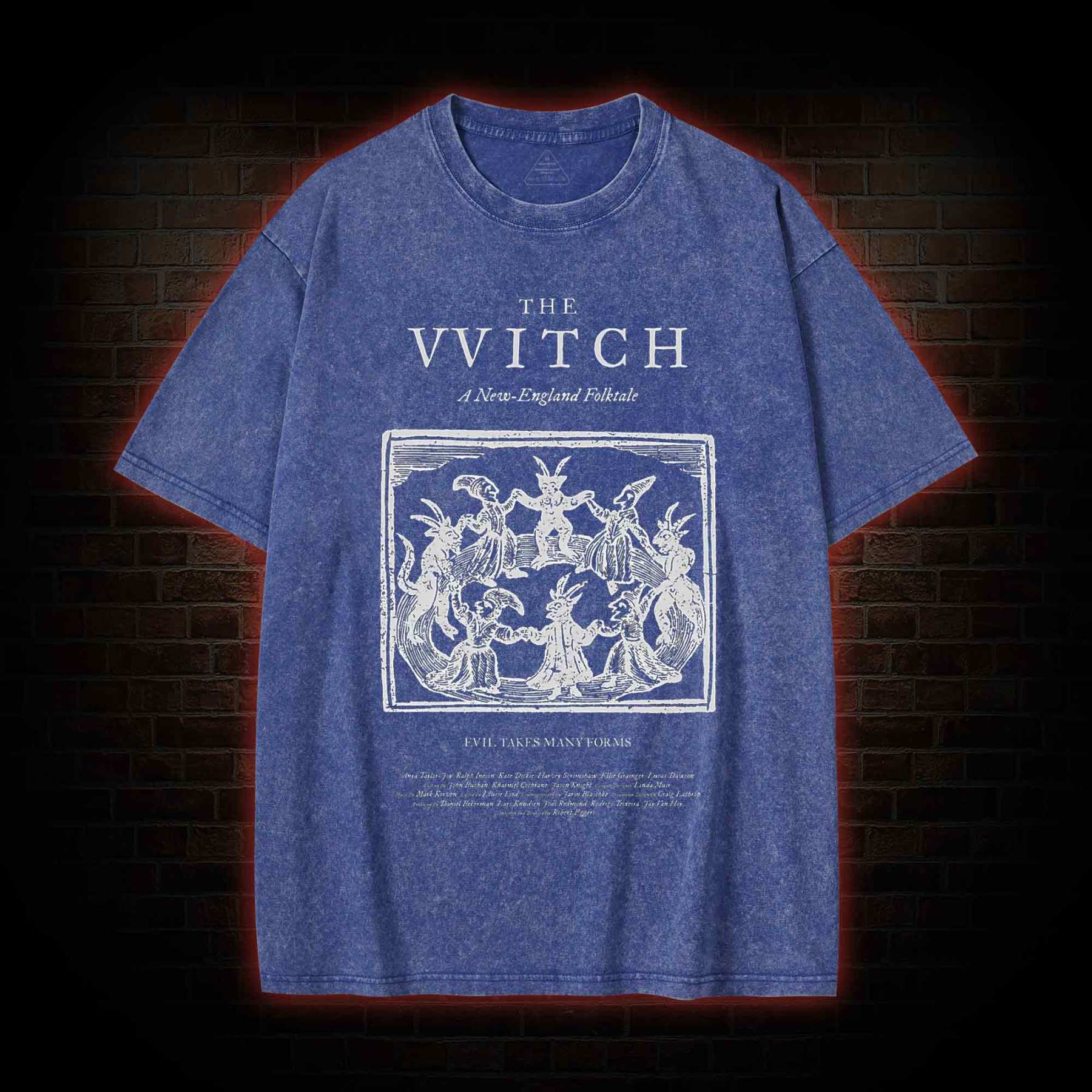 The Witch Retro Horror Folk Washed T-shirt