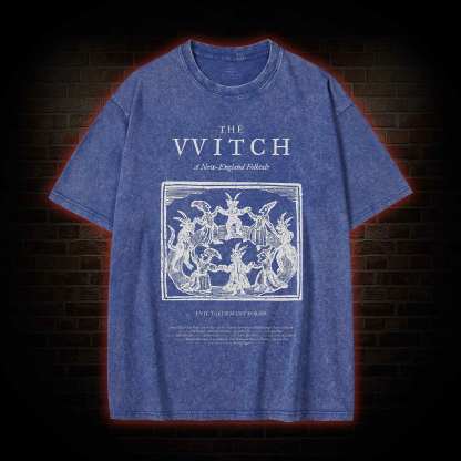 The Witch Retro Horror Folk Washed T-shirt