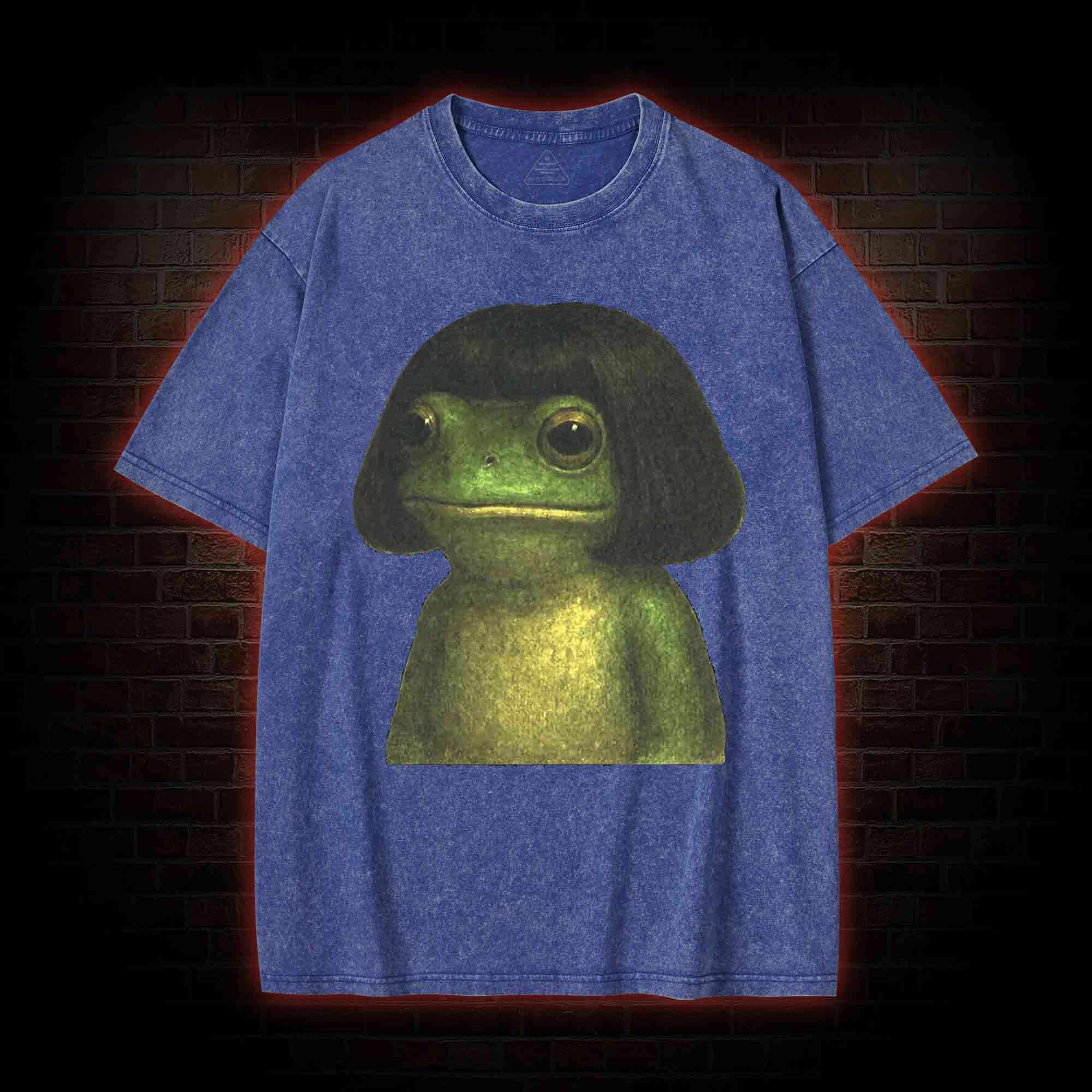 Frog With Bob Haircut Washed T-shirt