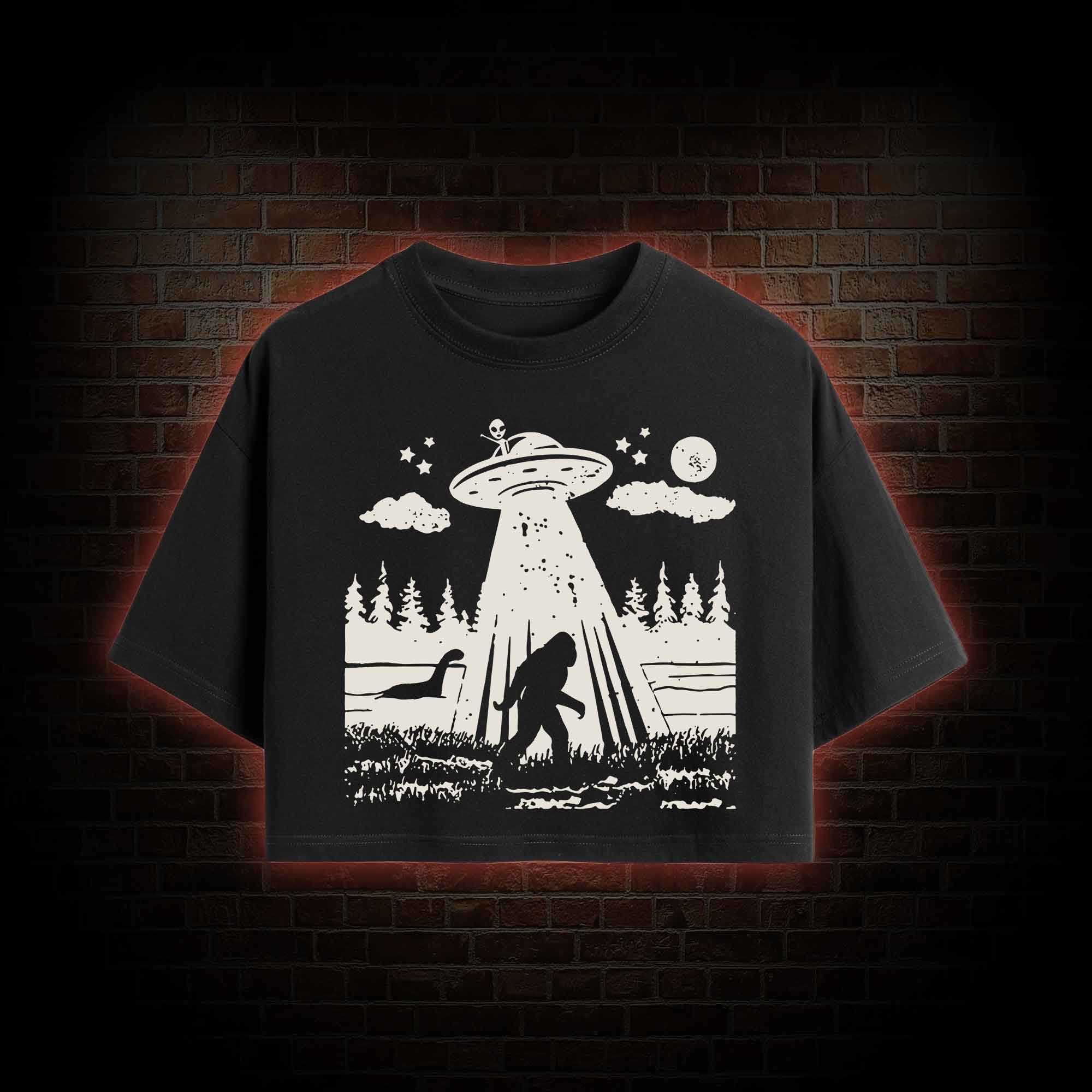 Bigfoot Sasquatch Alien UFO Loch Ness Monster Crop Top