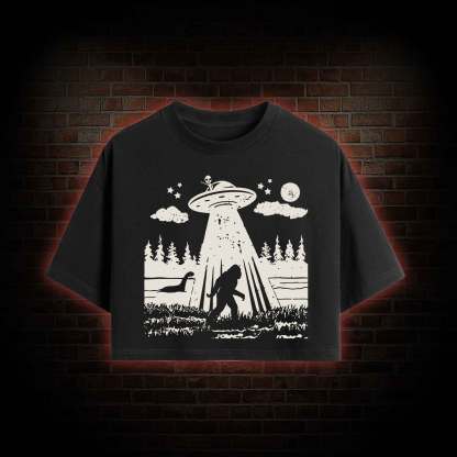 Bigfoot Sasquatch Alien UFO Loch Ness Monster Crop Top