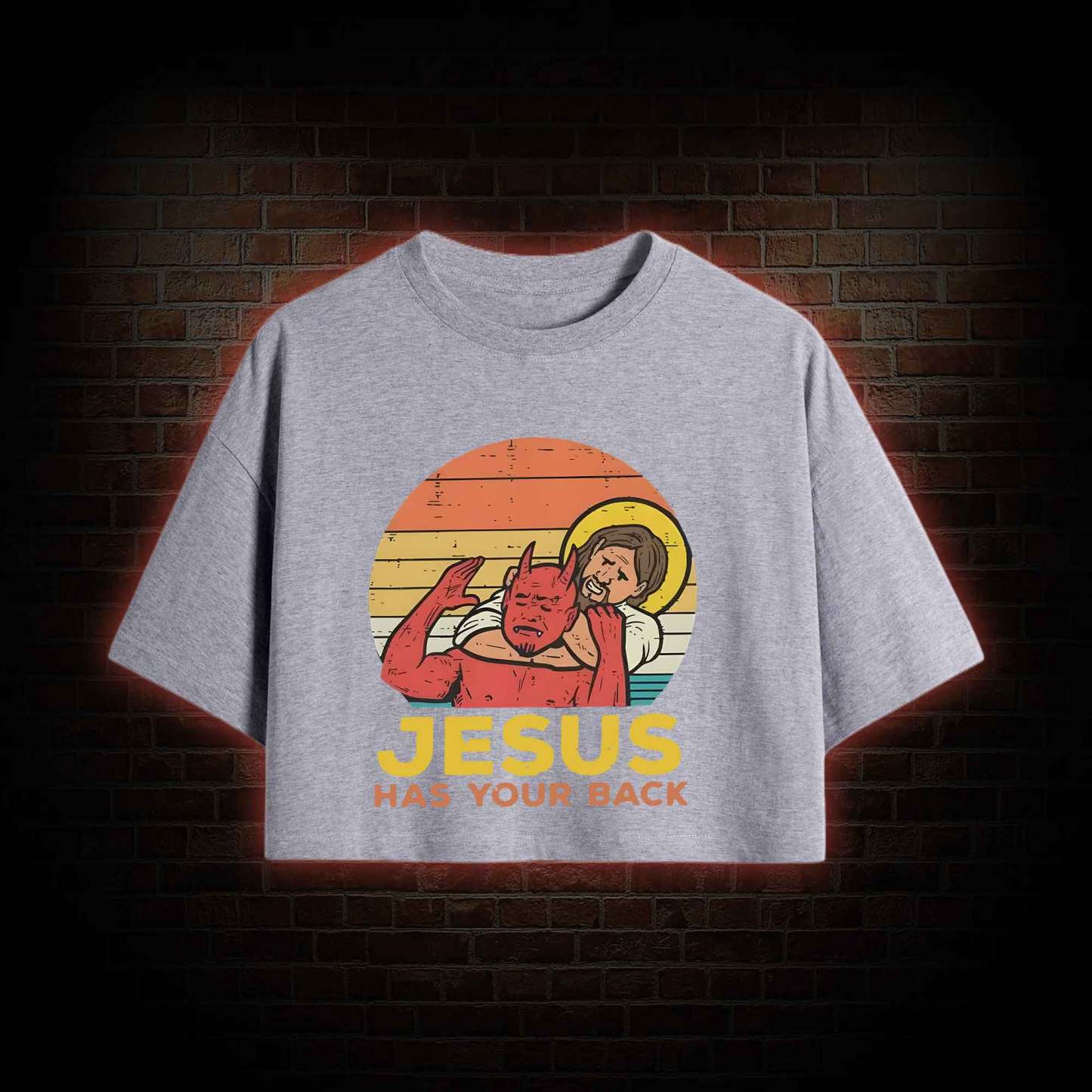 Jesus has Your Back Crop Top