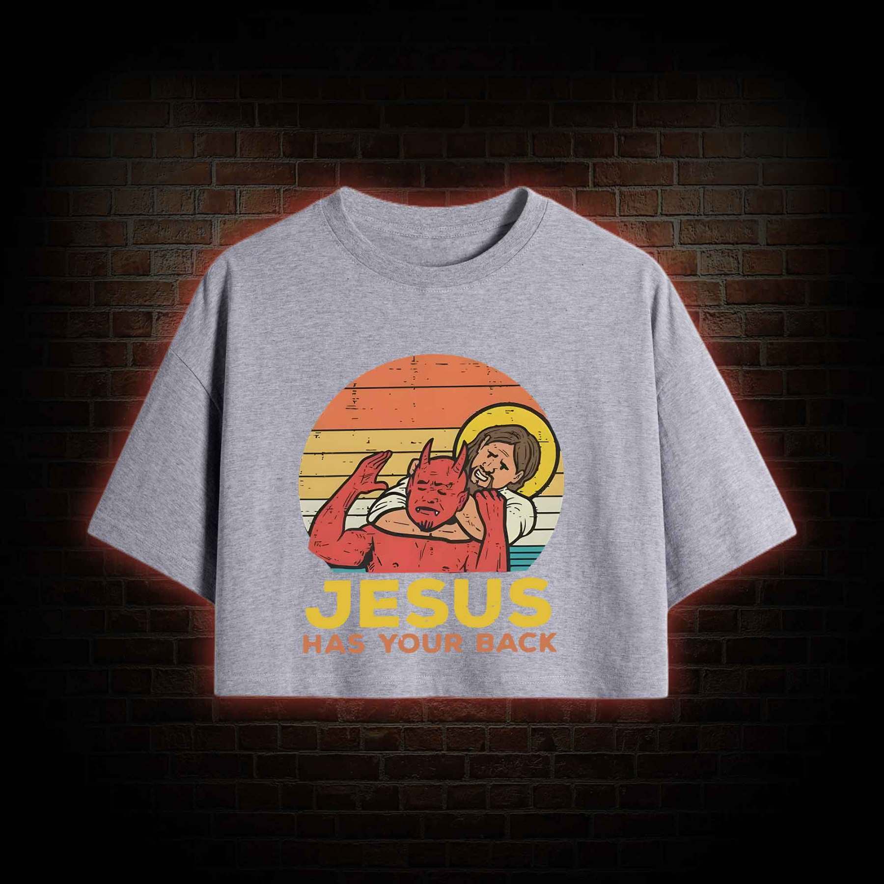 Jesus has Your Back Crop Top