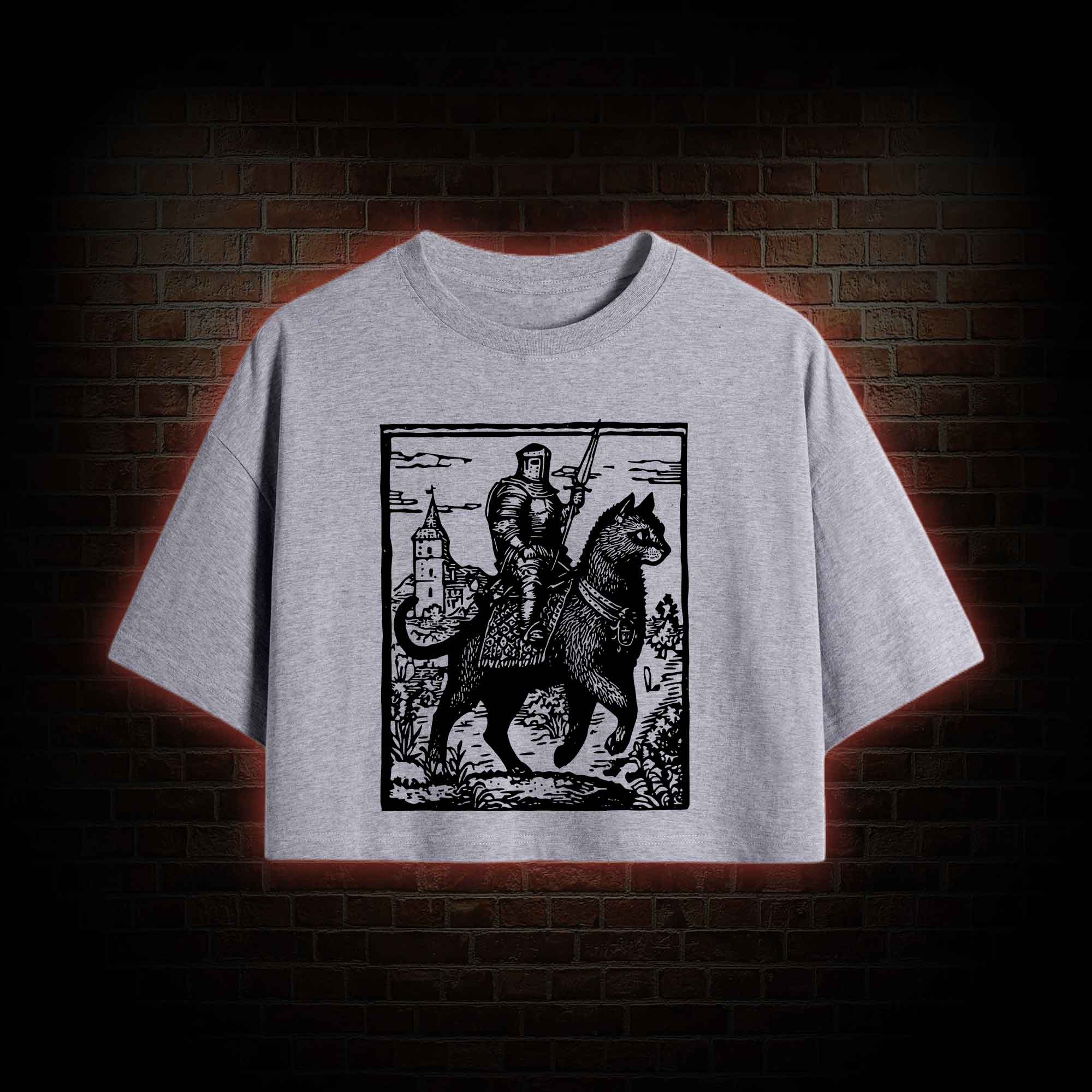 Knight Cat Rider Crop Top