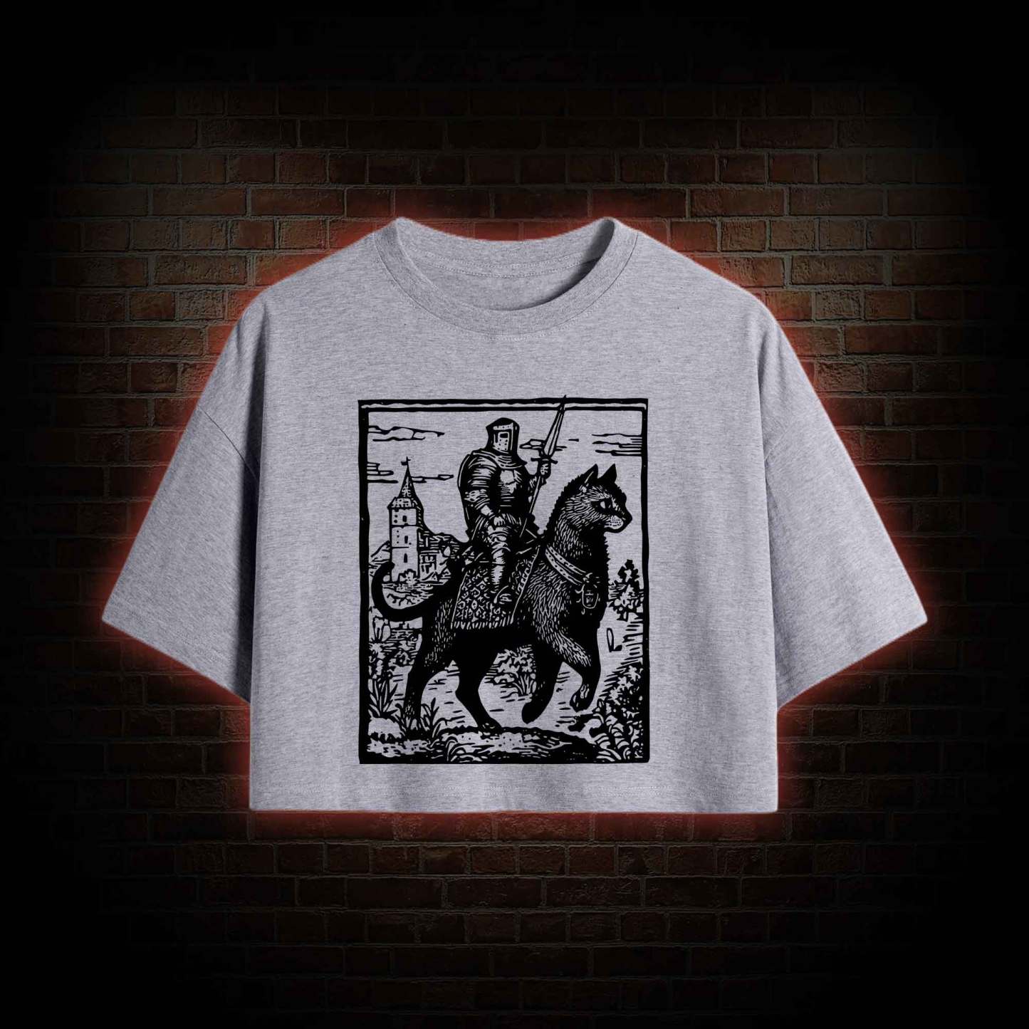 Knight Cat Rider Crop Top