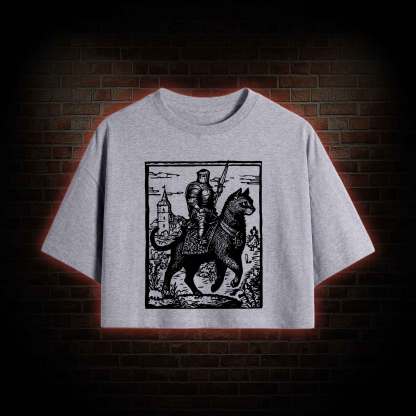 Knight Cat Rider Crop Top