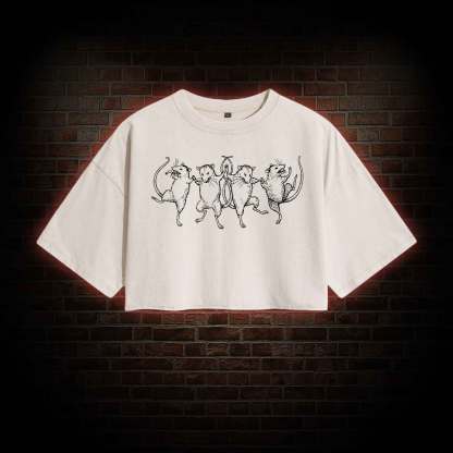 Dancing Rats Washed Cropped T-shirts