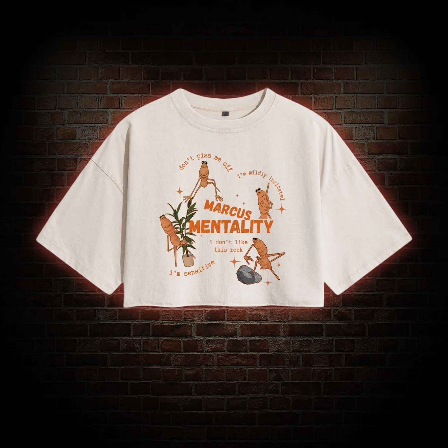 Marcus the Worm Washed Cropped T-shirts