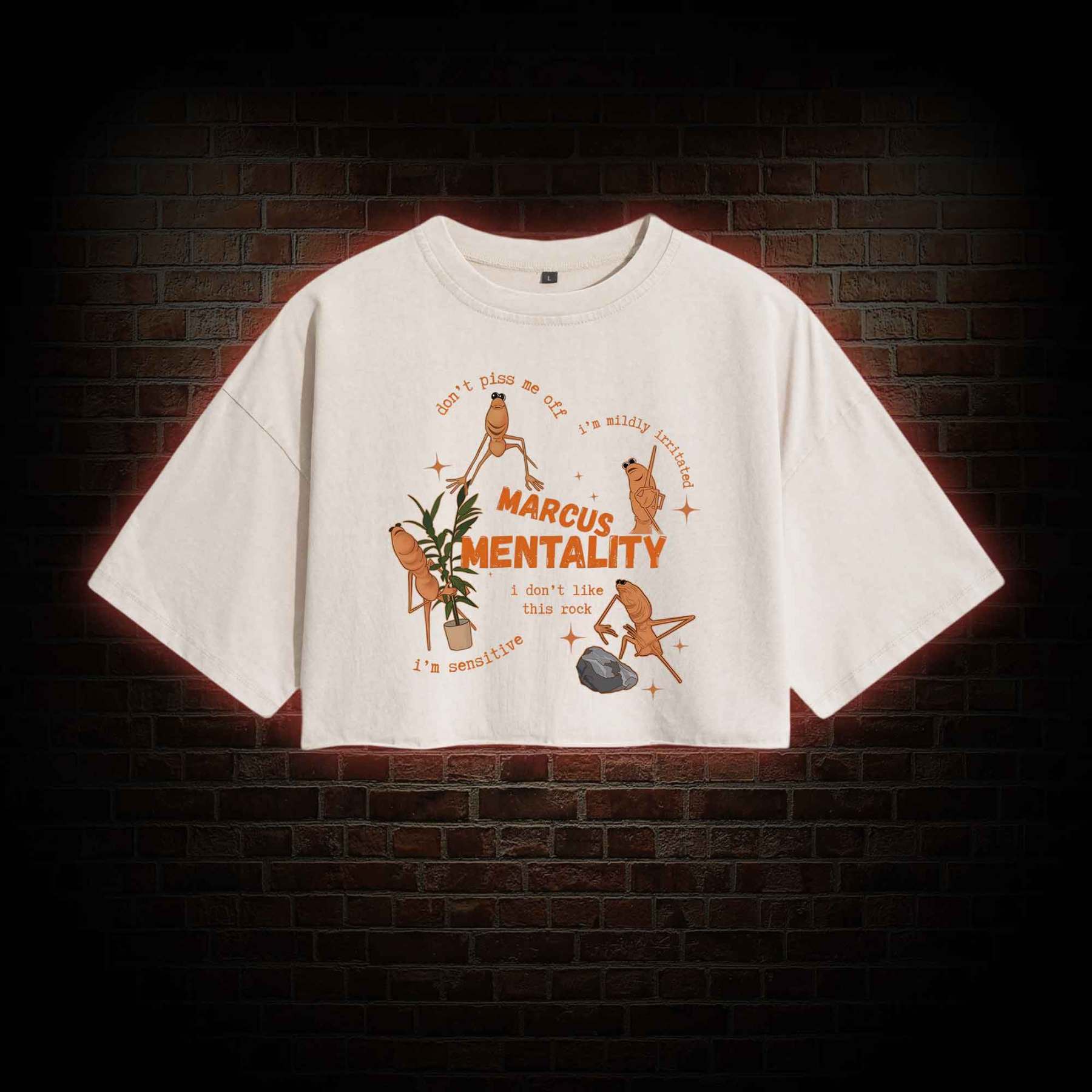 Marcus the Worm Washed Cropped T-shirts